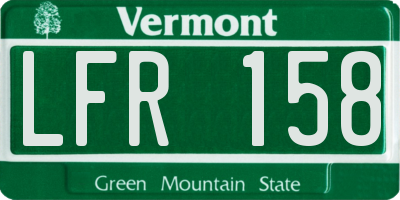 VT license plate LFR158