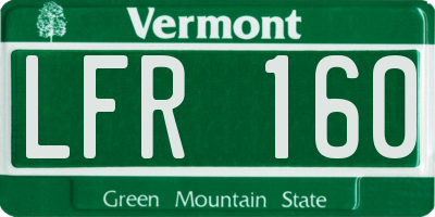 VT license plate LFR160