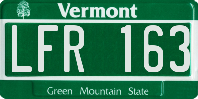 VT license plate LFR163