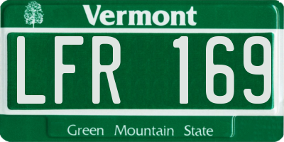VT license plate LFR169