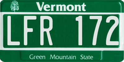 VT license plate LFR172