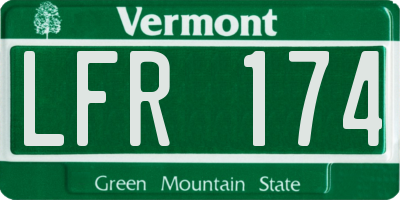 VT license plate LFR174