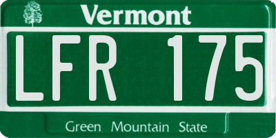 VT license plate LFR175