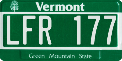 VT license plate LFR177