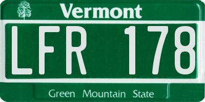 VT license plate LFR178