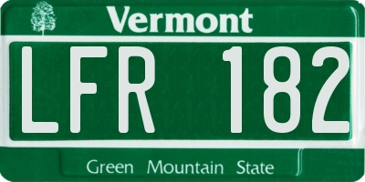 VT license plate LFR182