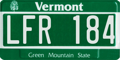VT license plate LFR184