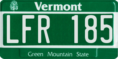 VT license plate LFR185