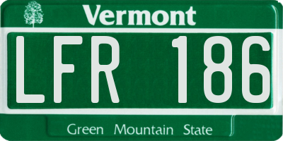 VT license plate LFR186