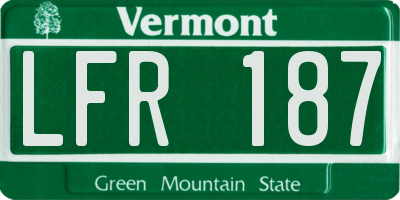 VT license plate LFR187