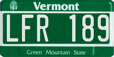 VT license plate LFR189