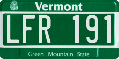 VT license plate LFR191