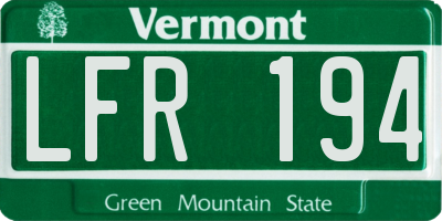 VT license plate LFR194