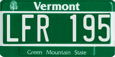 VT license plate LFR195