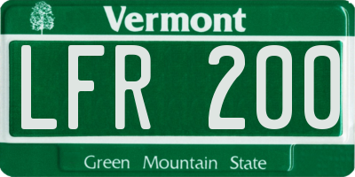 VT license plate LFR200
