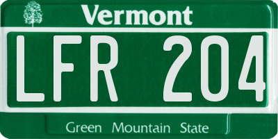 VT license plate LFR204