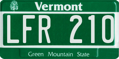 VT license plate LFR210