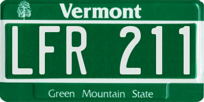 VT license plate LFR211