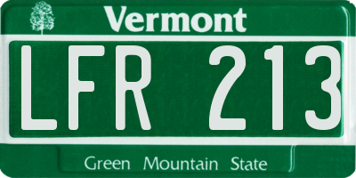 VT license plate LFR213