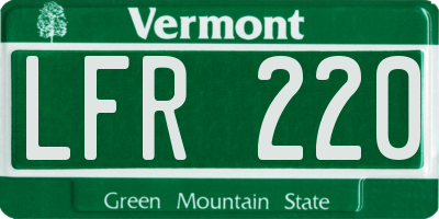 VT license plate LFR220
