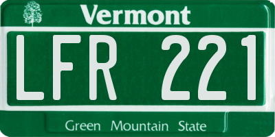 VT license plate LFR221