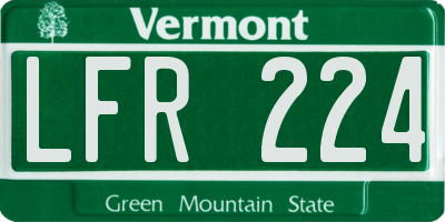 VT license plate LFR224