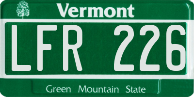 VT license plate LFR226