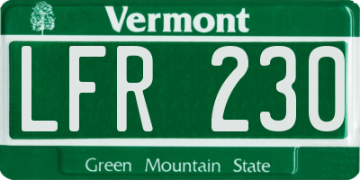 VT license plate LFR230
