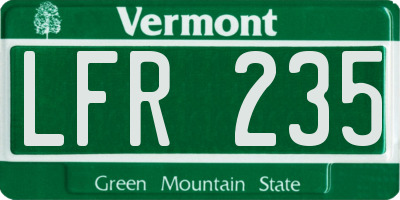 VT license plate LFR235
