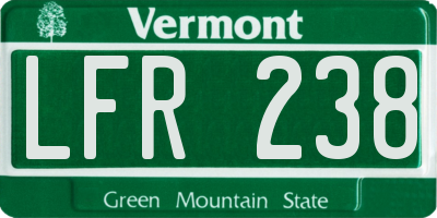 VT license plate LFR238