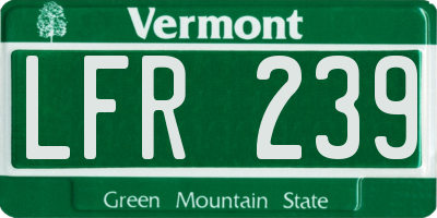 VT license plate LFR239