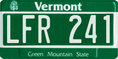 VT license plate LFR241