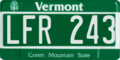 VT license plate LFR243