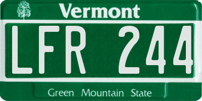 VT license plate LFR244