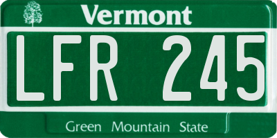 VT license plate LFR245