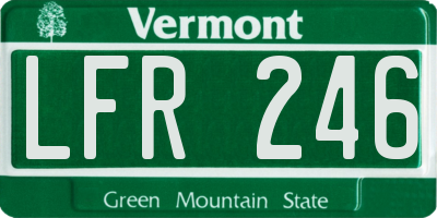 VT license plate LFR246