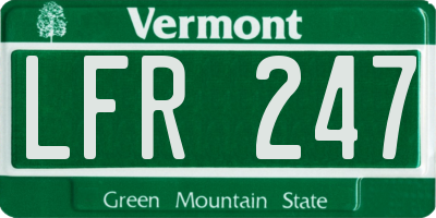 VT license plate LFR247