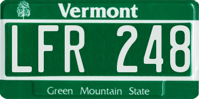 VT license plate LFR248