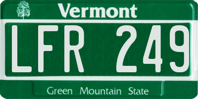 VT license plate LFR249