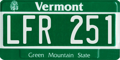 VT license plate LFR251