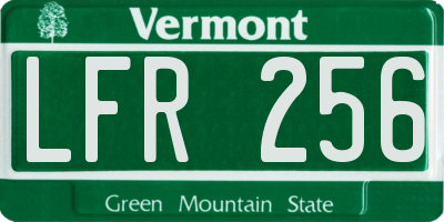 VT license plate LFR256