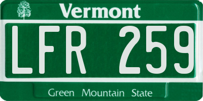 VT license plate LFR259