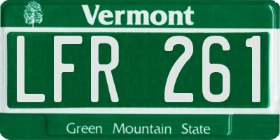 VT license plate LFR261