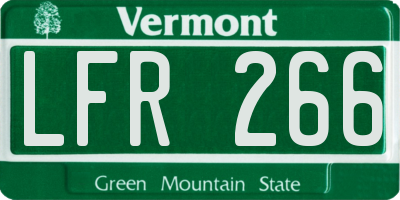 VT license plate LFR266