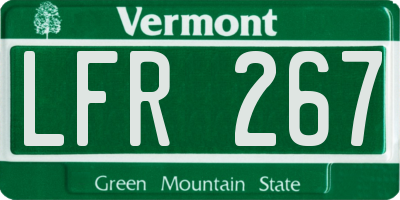 VT license plate LFR267