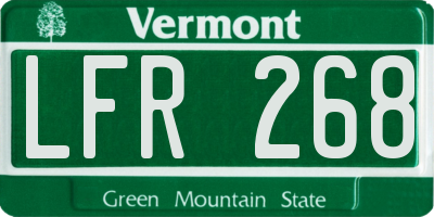 VT license plate LFR268