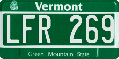 VT license plate LFR269