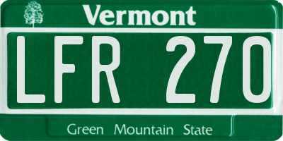 VT license plate LFR270