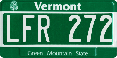 VT license plate LFR272