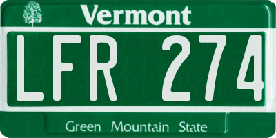 VT license plate LFR274
